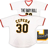 San Francisco Giants Orlando Cepeda Autographed White Baseball Jersey JSA Stock #228080