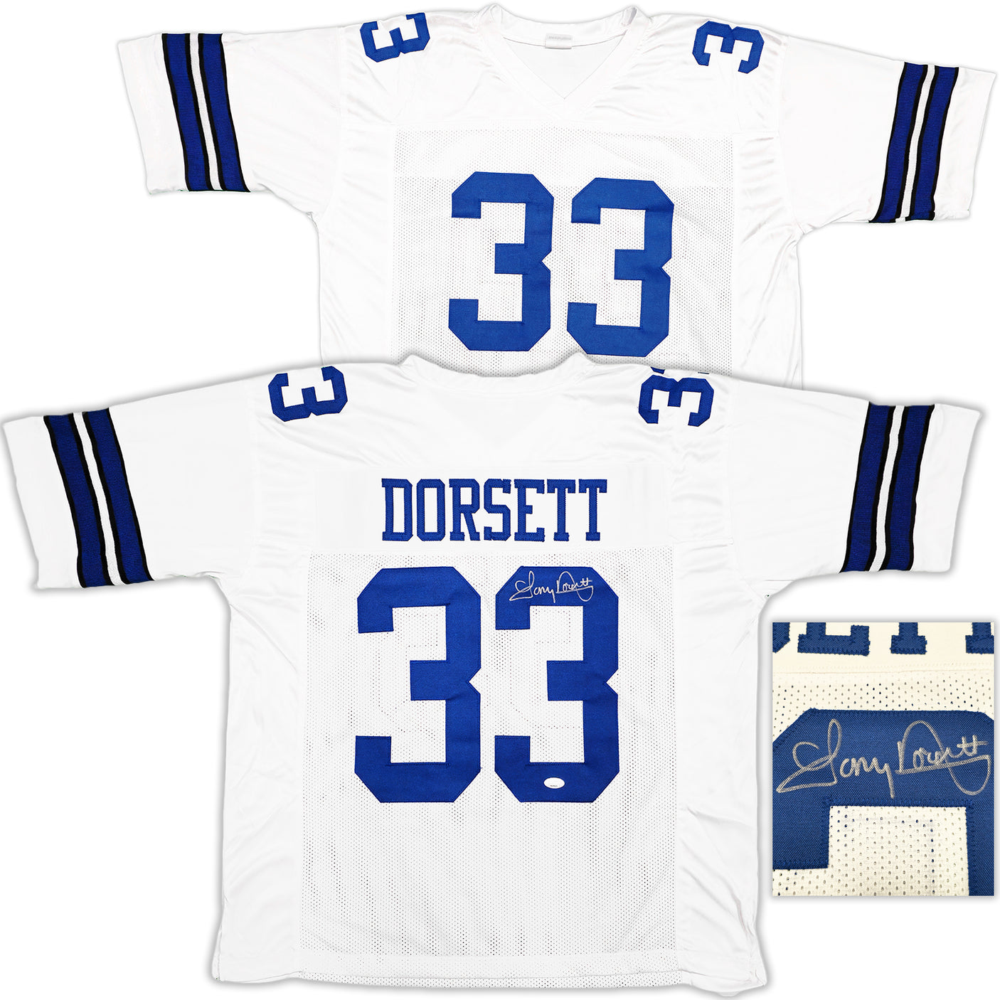 Dallas Cowboys Tony Dorsett Autographed White Football Jersey JSA Stock #228103