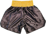 Floyd Mayweather Jr Autographed Black & Gold Boxing Trunks JSA Stock #228781