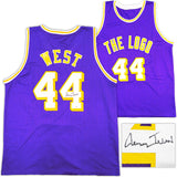 Los Angeles Lakers Jerry West Autographed Purple Basketball Jersey JSA Stock #228803