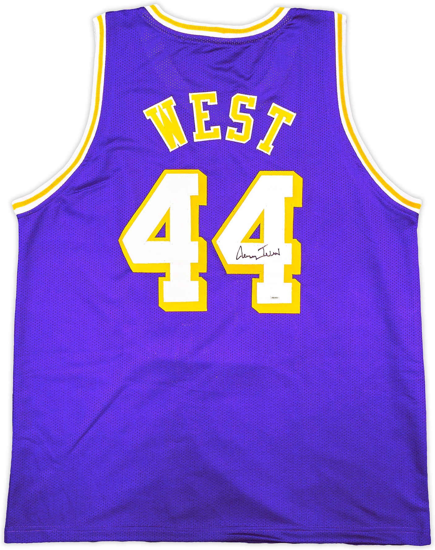 Los Angeles Lakers Jerry West Autographed Purple Basketball Jersey JSA Stock #228803