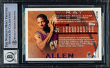 Ray Allen Autographed 1996 Topps Rookie Card #217 Milwaukee Bucks Auto Grade Gem Mint 10 Beckett BAS Stock #228970
