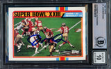 Joe Montana Autographed 1989 Topps Card #1 San Francisco 49ers Auto Grade Gem Mint 10 Beckett BAS Stock #228992