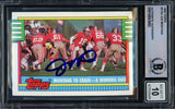 Joe Montana Autographed 1990 Topps Card #515 San Francisco 49ers Auto Grade Gem Mint 10 Beckett BAS Stock #228996
