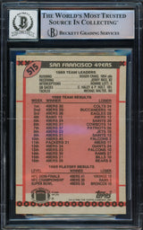 Joe Montana Autographed 1990 Topps Card #515 San Francisco 49ers Auto Grade Gem Mint 10 Beckett BAS Stock #228996