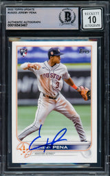 Jeremy Pena Autographed 2022 Topps Update Rookie Card #US253 Houston Astros Auto Grade Gem Mint 10 Beckett BAS Stock #229007