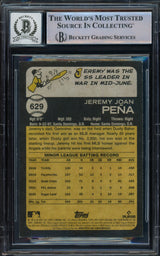 Jeremy Pena Autographed 2022 Topps Heritage Rookie Card #629 Houston Astros Auto Grade Gem Mint 10 Beckett BAS Stock #229009