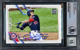 Juan Soto Autographed 2021 Topps Card #225 New York Mets Auto Grade Gem Mint 10 Beckett BAS Stock #229020