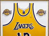Los Angeles Lakers Wilt Chamberlain Autographed Framed Yellow Champion Jersey PSA/DNA #AE02265