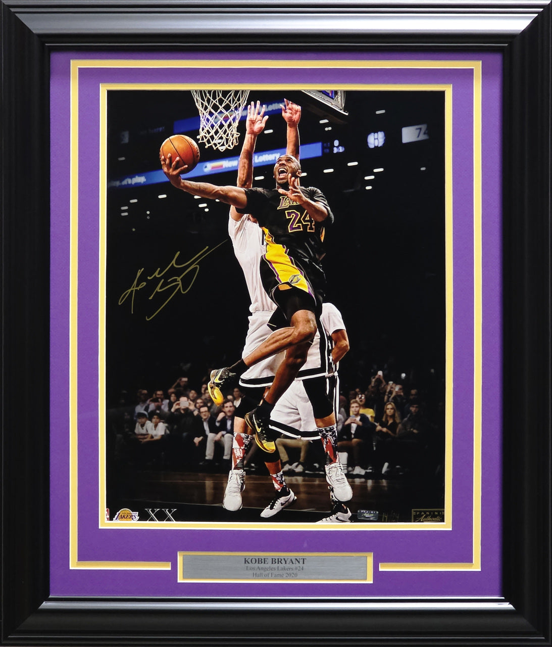 Kobe Bryant Autographed Framed 16x20 Photo Los Angeles Lakers "XX" #14/24 Panini, PSA/DNA & Beckett BAS #AE19143