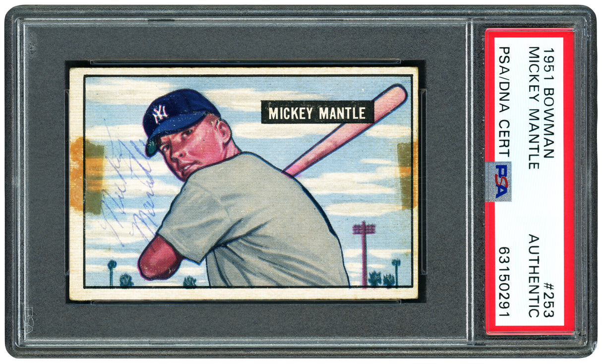 Mickey Mantle Autographed 1951 Bowman Rookie Card #253 New York Yankees Vintage Rookie Signature PSA/DNA #63150291
