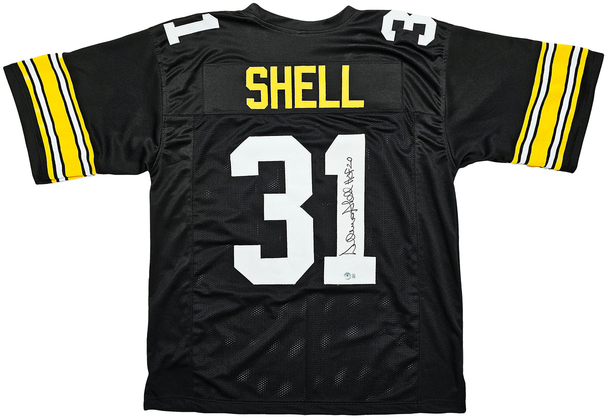 Pittsburgh Steelers Donnie Shell Autographed Black Jersey "HOF 20" Beckett BAS Witness Stock #214996