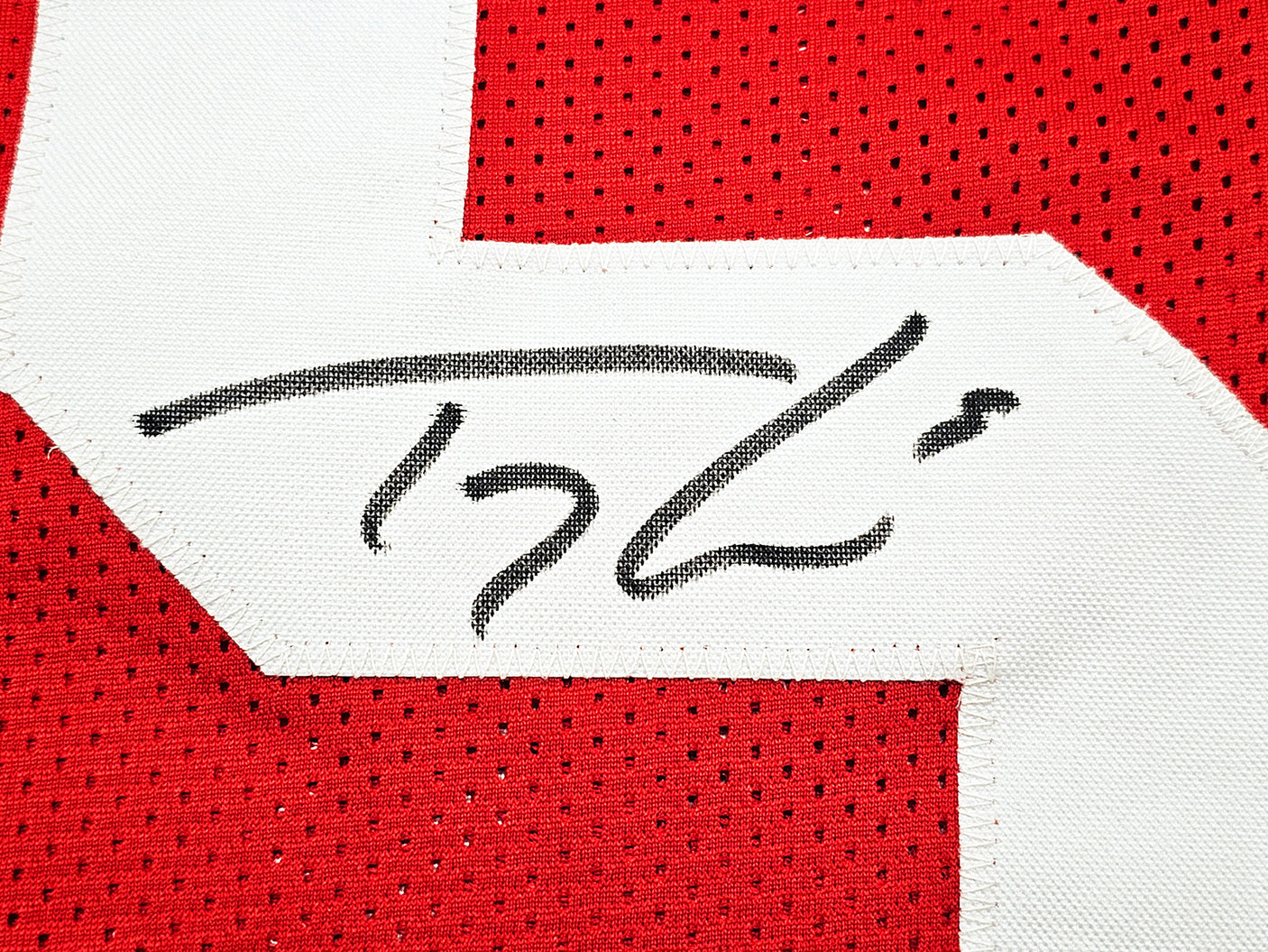 San Francisco 49ers Trey Lance Autographed Red Jersey Beckett BAS Witness Stock #215020