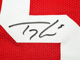 San Francisco 49ers Trey Lance Autographed Red Jersey Beckett BAS Witness Stock #215020