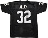 Oakland Raiders Marcus Allen Autographed Black Jersey Beckett BAS Witness Stock #215325