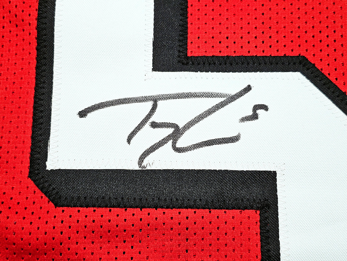 San Francisco 49ers Trey Lance Autographed Red Jersey Beckett BAS Witness Stock #215019