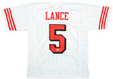San Francisco 49ers Trey Lance Autographed White Jersey Beckett BAS Witness Stock #215021