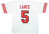 San Francisco 49ers Trey Lance Autographed White Jersey Beckett BAS Witness Stock #215021