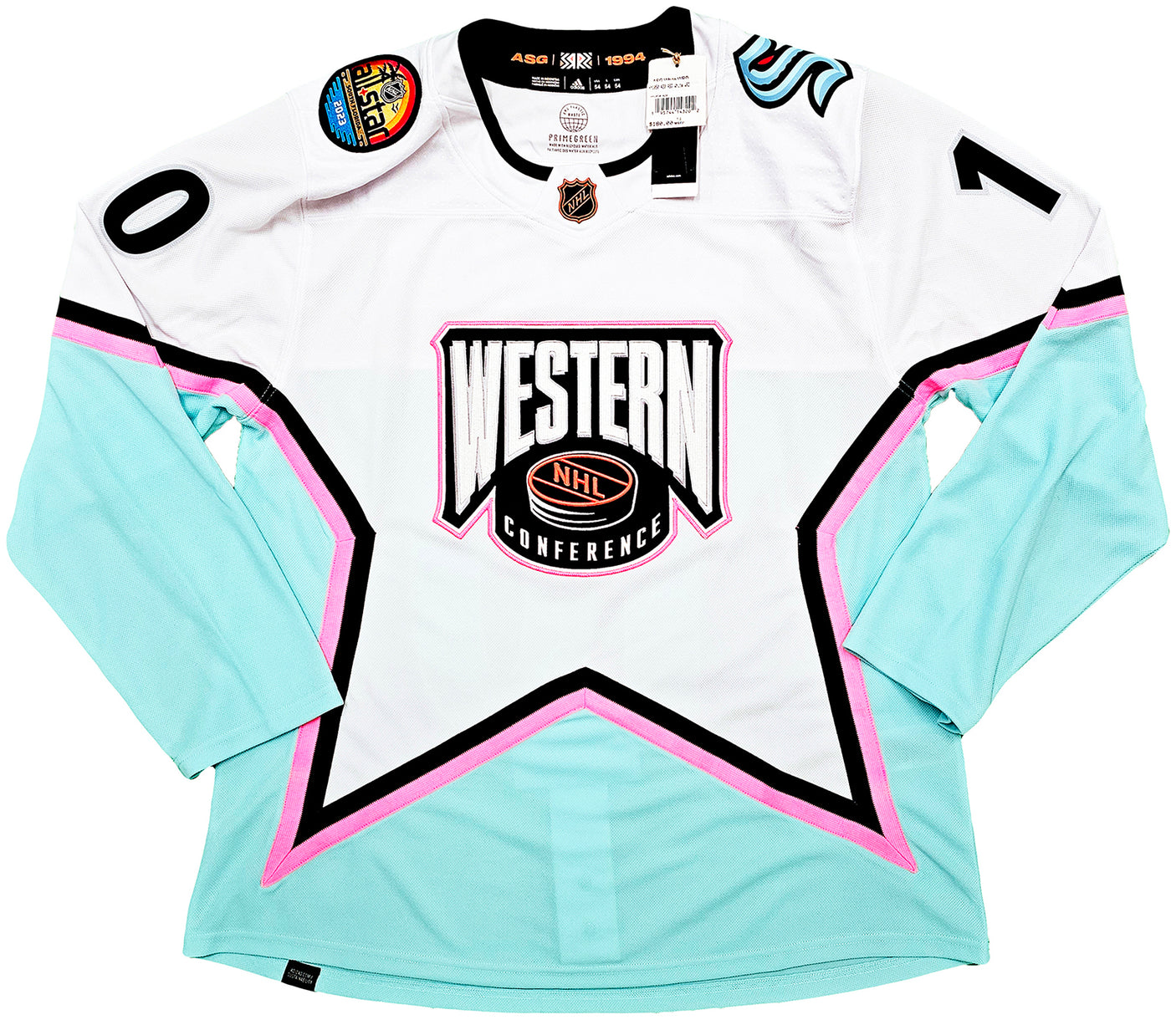 Seattle Kraken Matty Beniers Autographed White Adidas 2023 All Star Game Jersey Size 54 "1st ASG 2-4-23" Fanatics Holo Stock #215324
