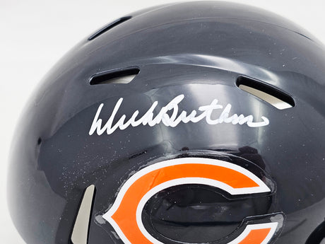 Dick Butkus Autographed Chicago Bears Blue Speed Mini Helmet Beckett BAS Witness Stock #214944