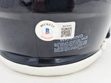 Dick Butkus Autographed Chicago Bears Blue Speed Mini Helmet Beckett BAS Witness Stock #214944