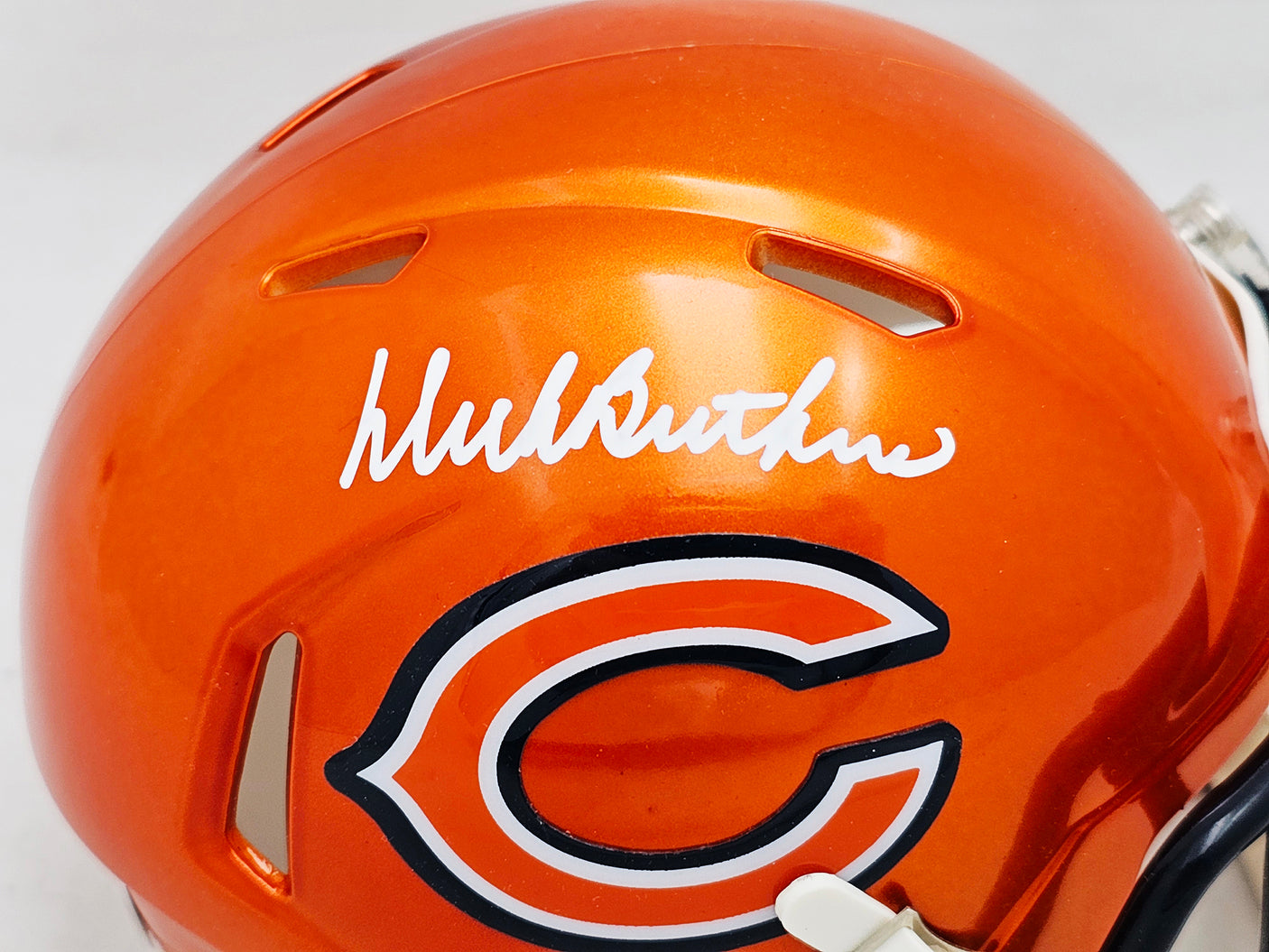 Dick Butkus Autographed Chicago Bears Flash Orange Speed Mini Helmet Beckett BAS Witness Stock #214945