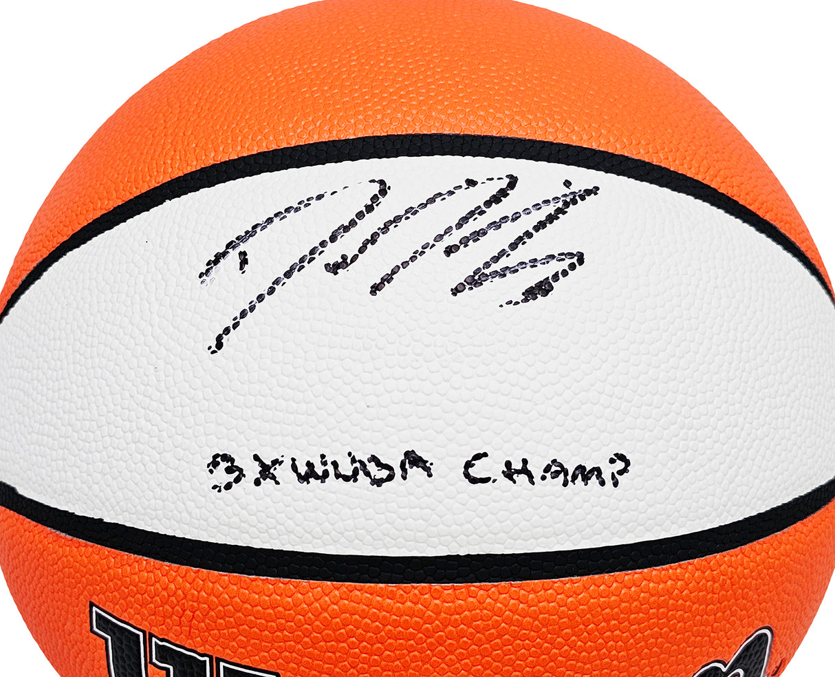 Diana Taurasi Autographed Authentic White Panel Indoor/Outdoor Basketball Phoenix Mercury "3X WNBA CHAMPS" Beckett BAS QR Stock #214840