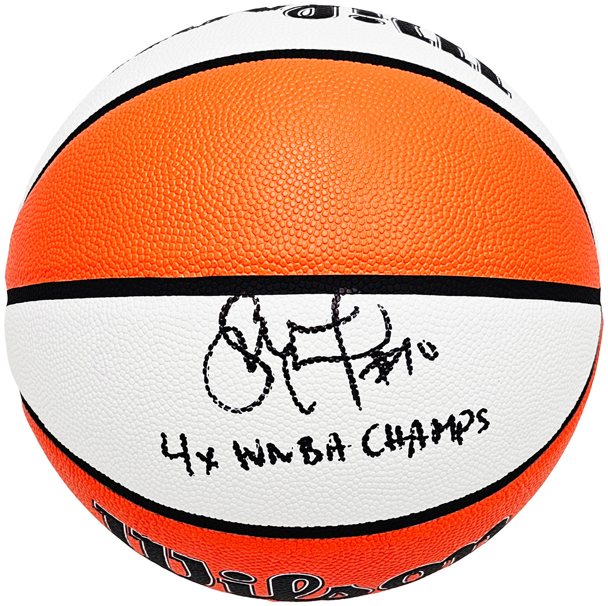 Sue Bird Autographed Authentic White Panel Indoor/Outdoor Basketball Seattle Storm "4X WNBA CHAMPS" Beckett BAS QR Stock #214844