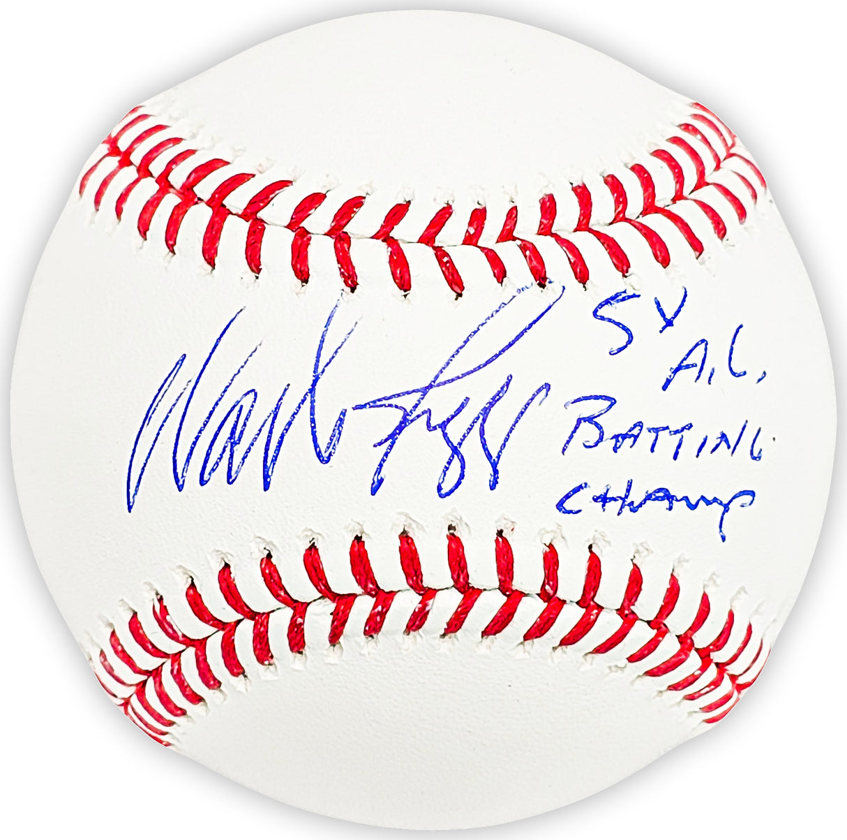 Wade Boggs Autographed Official MLB Baseball Boston Red Sox "5x AL Batting Champ" Beckett BAS Witness Stock #215040