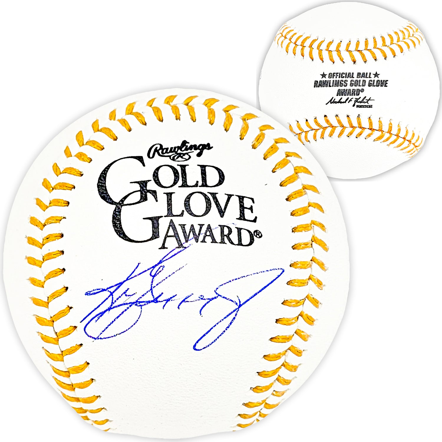 Ken Griffey Jr. Autographed Official Gold Glove Logo Baseball Seattle Mariners Beckett BAS Witness Stock #206029