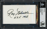 Ray Nitschke Autographed 3x5 Index Card Green Bay Packers Auto Grade Gem Mint 10 "HOF 1978" Beckett BAS Stock #239934