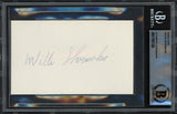 Willie Shoemaker Autographed 3x5 Index Card Jockey Beckett BAS Stock #239953