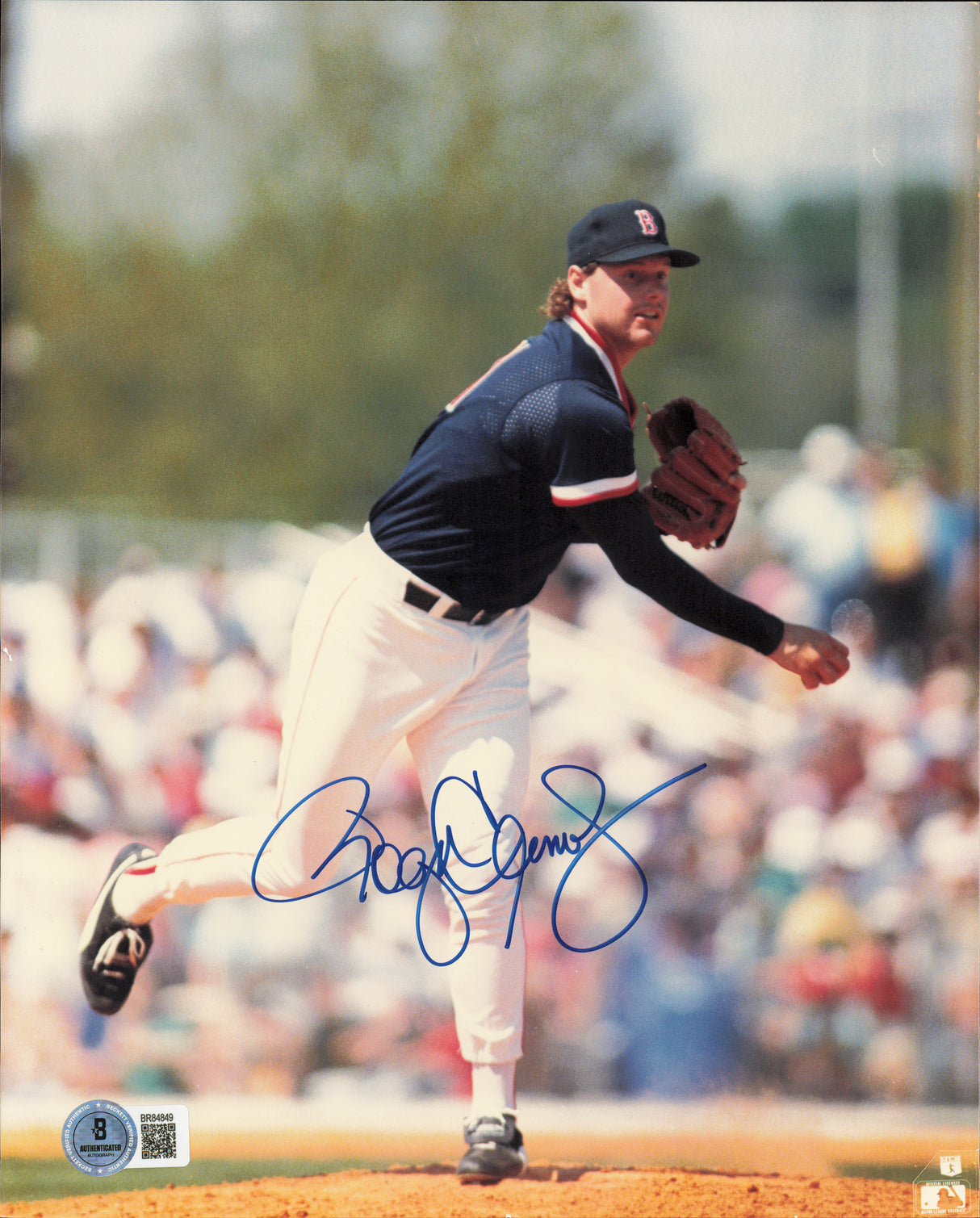Roger Clemens Autographed 8x10 Photo Boston Red Sox Beckett BAS QR #BR84849