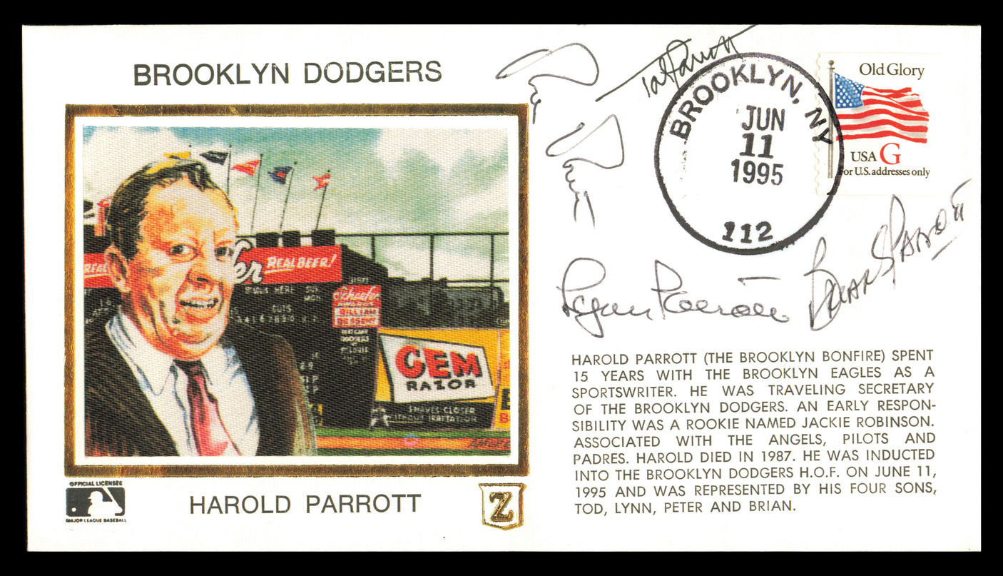 Harold Parrott's Family Autographed First Day Cover Brooklyn Dodgers SKU #240739