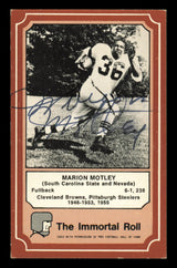 Marion Motley Autographed 1975 Fleer Card #37 Cleveland Browns SKU #240922