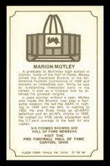 Marion Motley Autographed 1975 Fleer Card #37 Cleveland Browns SKU #240923