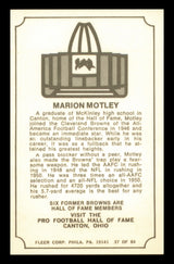 Marion Motley Autographed 1975 Fleer Card #37 Cleveland Browns SKU #240924