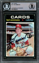 Ted Simmons Autographed 1971 Topps Rookie Card #117 St. Louis Cardinals Beckett BAS #14862570