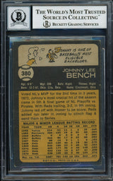 Johnny Bench Autographed 1973 Topps Card #380 Cincinnati Reds Auto Grade Gem Mint 10 Beckett BAS #13015858