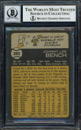 Johnny Bench Autographed 1973 Topps Card #380 Cincinnati Reds Auto Grade Gem Mint 10 Beckett BAS #13015873