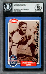 Dan Fortmann Autographed 1988 Swell Greats Card #23 Chicago Bears Beckett BAS #13608958