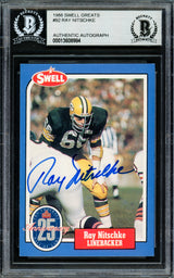Ray Nitschke Autographed 1988 Swell Greats Card #92 Green Bay Packers Beckett BAS #13608984