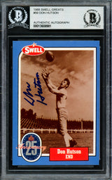 Don Hutson Autographed 1988 Swell Greats Card #59 Green Bay Packers Beckett BAS #13608981