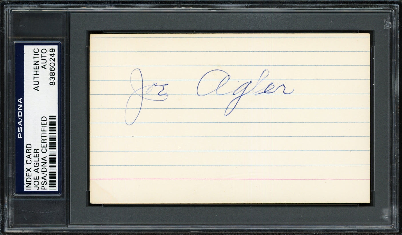 Joe Agler Autographed 3x5 Index Card Washington Senators PSA/DNA #83860249