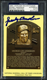 Sparky Anderson Autographed Hall of Fame HOF Plaque Postcard Cincinnati Reds PSA/DNA #83721545