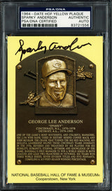 Sparky Anderson Autographed Hall of Fame HOF Plaque Postcard Cincinnati Reds PSA/DNA #83721556