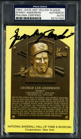 Sparky Anderson Autographed Hall of Fame HOF Plaque Postcard Cincinnati Reds PSA/DNA #83721555