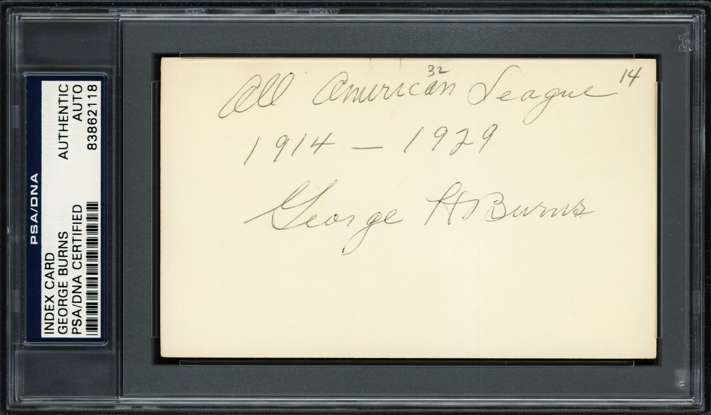 George H. Burns Autographed 3x5 Index Card New York Giants, Philadelphia Phillies "1914-29" PSA/DNA #83862118
