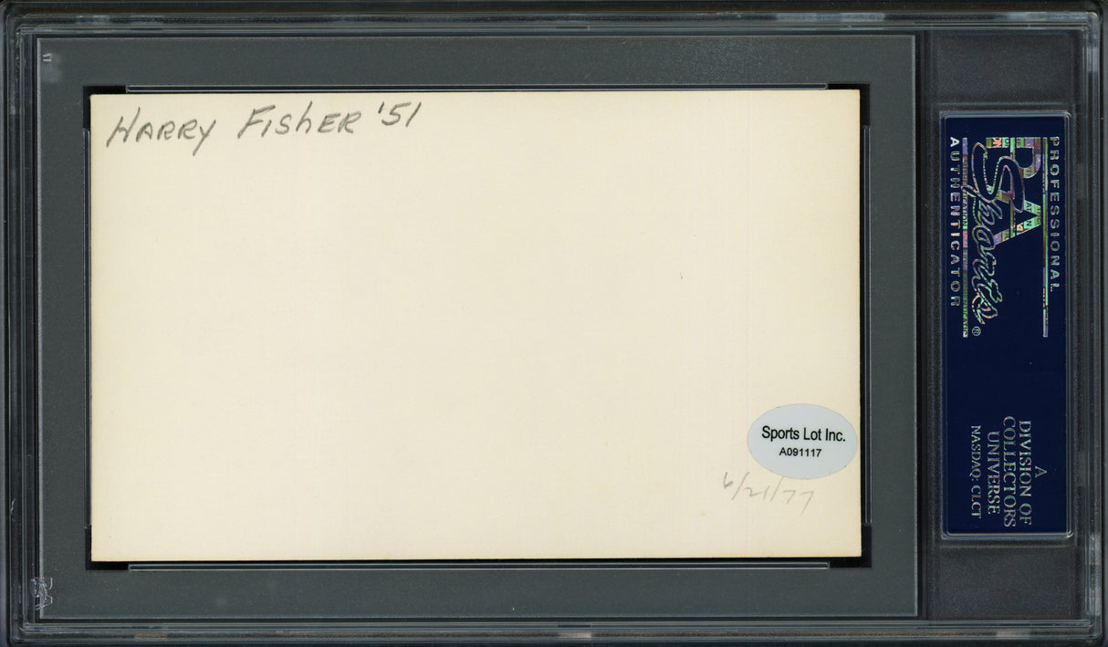 Harry Fisher Autographed 3x5 Index Card Pittsburgh Pirates "Good Luck" PSA/DNA #83862906