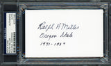 Ralph Miller Autographed 3x5 Index Card Oregon State University Beavers Coach "1971-1989" PSA/DNA #83721081